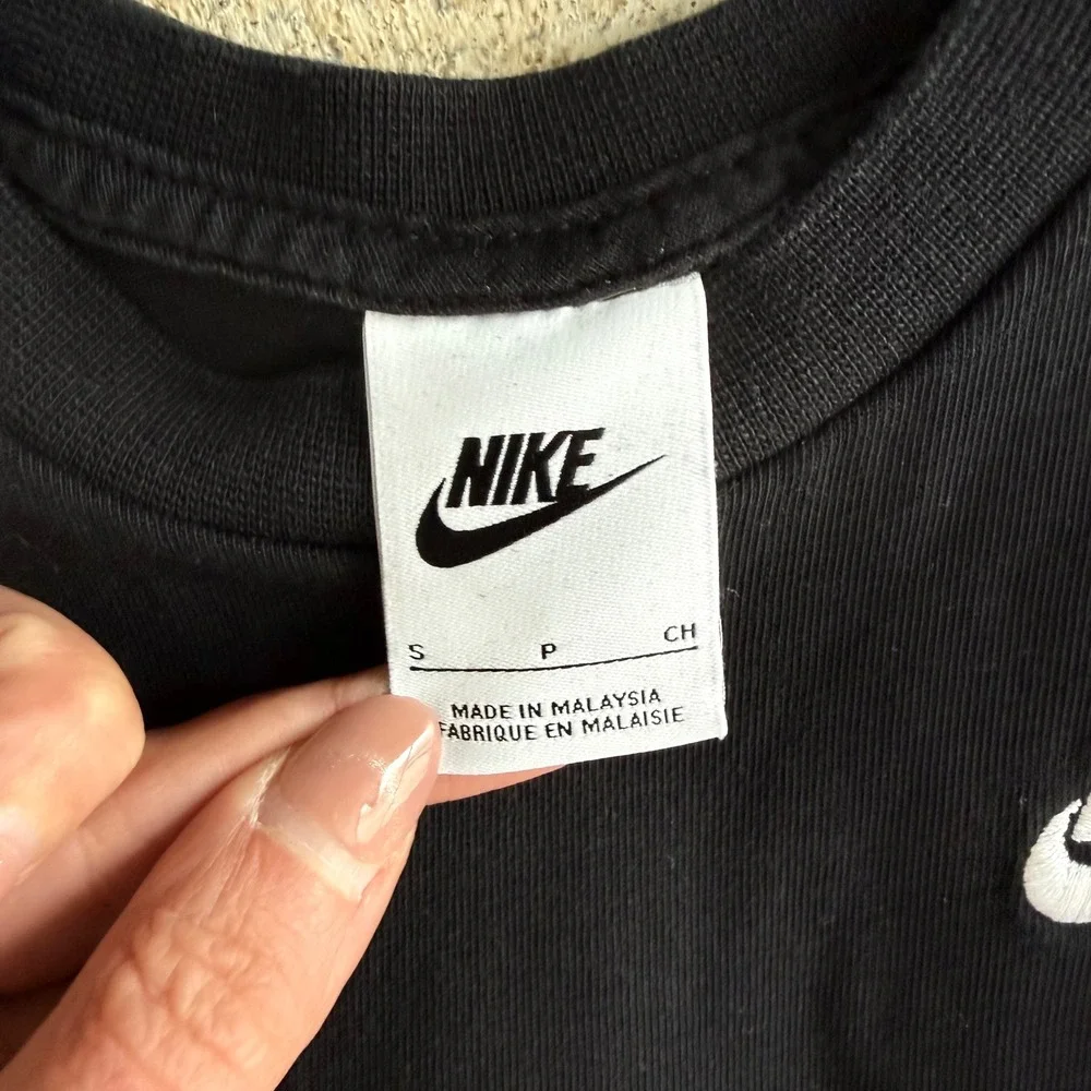 Nike T-Shirt Dress Black White Swoosh‎ Logo Girls S Preppy Minimalist Athleisure